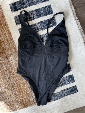 Monday Swimwear Black V-Neck One-Piece Swimsuit - Never worn